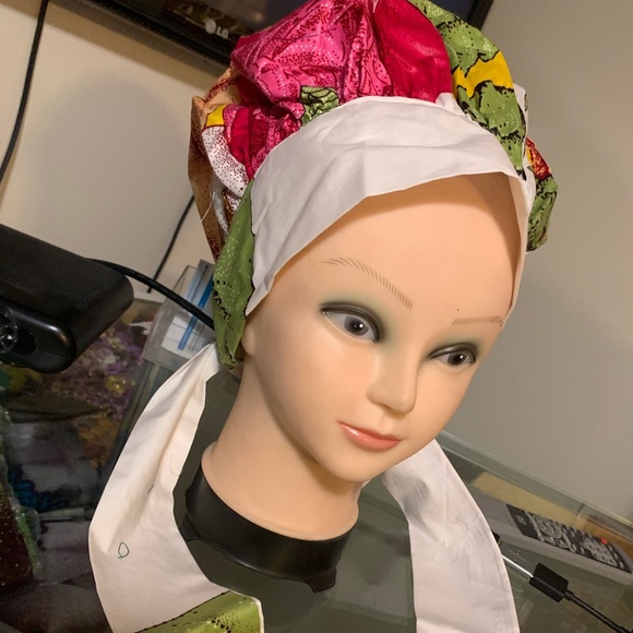 African Style Cloth Face Mask and Headgear - Picture 4 of 7